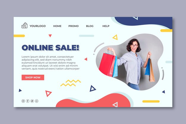 Pagina di destinazione dello shopping online