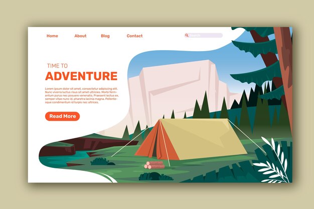 Pagina di destinazione dettagliata dell'avventura