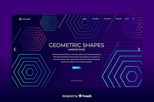 Pagina di destinazione di forme geometriche