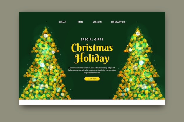 Pagina di destinazione di Natale offuscata