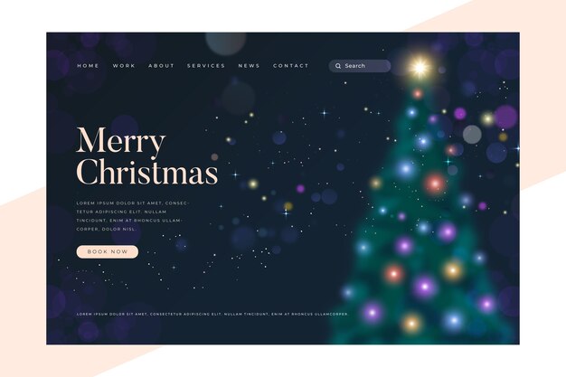 Pagina di destinazione di Natale offuscata