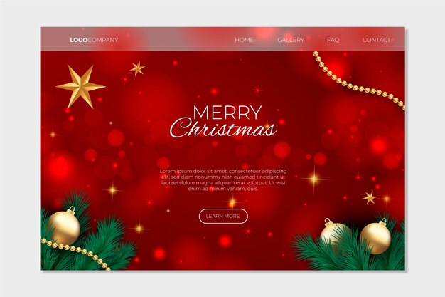 Pagina di destinazione di Natale realistica