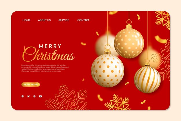 Pagina di destinazione di Natale realistica