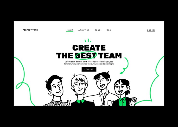 Vettore gratuito pagina di destinazione di un gruppo di persone disegnato a mano