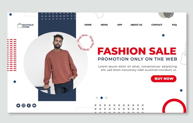 Pagina di destinazione di vendita di moda design piatto