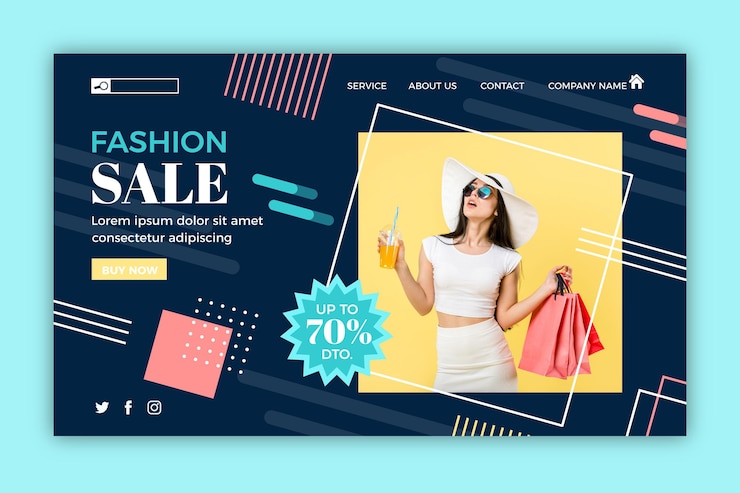 Vettore gratuito pagina di destinazione di vendita moda shopping folle
