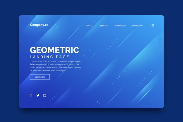Pagina di destinazione geometrica minima