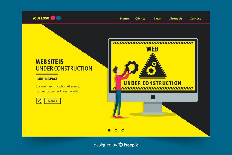 Vettore gratuito pagina di destinazione in costruzione