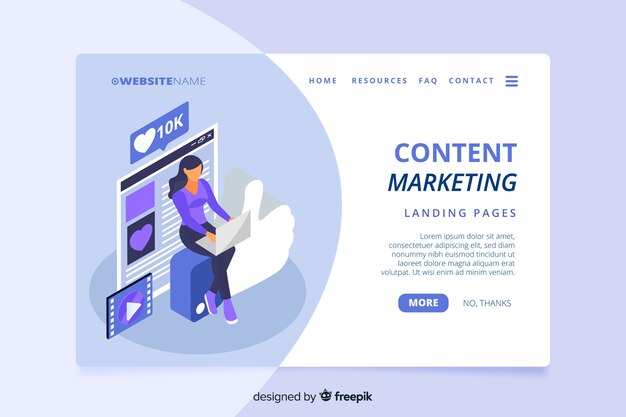 Pagina di destinazione marketing isometrica