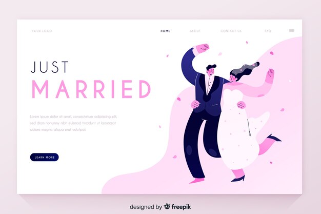 Pagina di destinazione matrimonio colorato