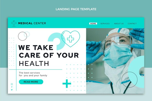 Pagina di destinazione medica dal design piatto