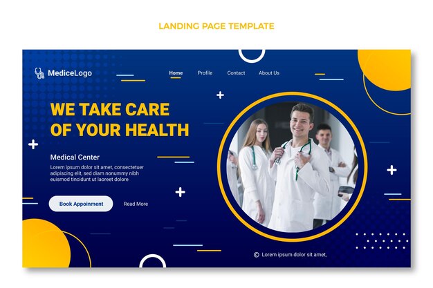 Pagina di destinazione medica sfumata