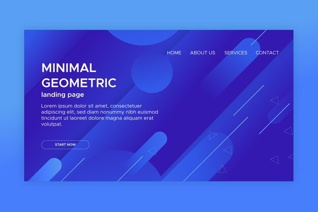Pagina di destinazione minima geometrica modello
