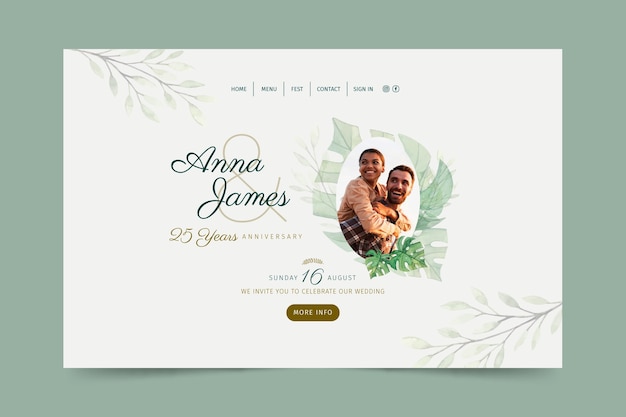 Pagina di destinazione per anniversario di matrimonio di 25 anni