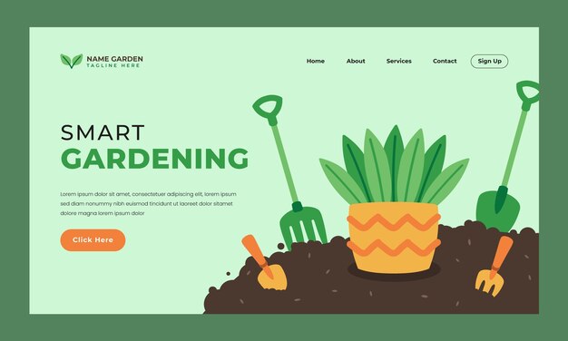 Pagina di destinazione per hobby di giardinaggio disegnata a mano
