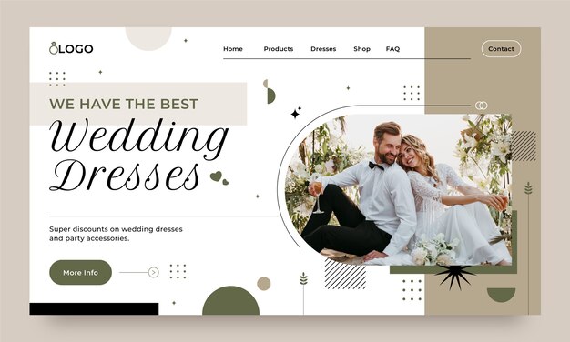 Pagina di destinazione per la celebrazione del matrimonio dal design piatto