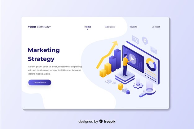 Pagina di destinazione professionale di strategia di marketing