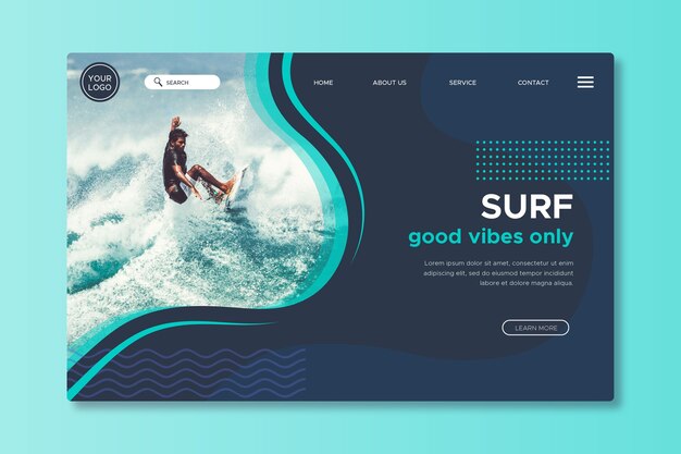 Pagina di destinazione sport con immagine