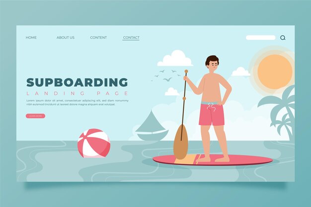 Pagina di destinazione sup design piatto