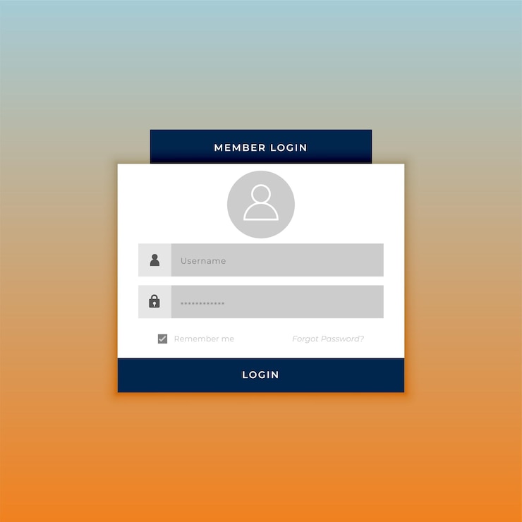 Vettore gratuito pagina di iscrizione accattivante schema di scheda accesso account web