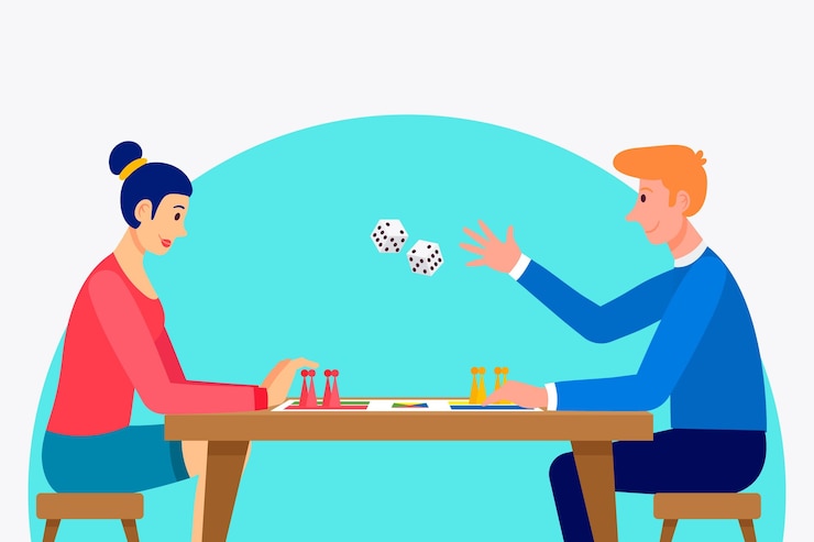 Vettore gratuito paio di giocare a ludo gioco