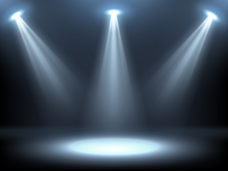 Vettore gratuito palco illuminato da faretti