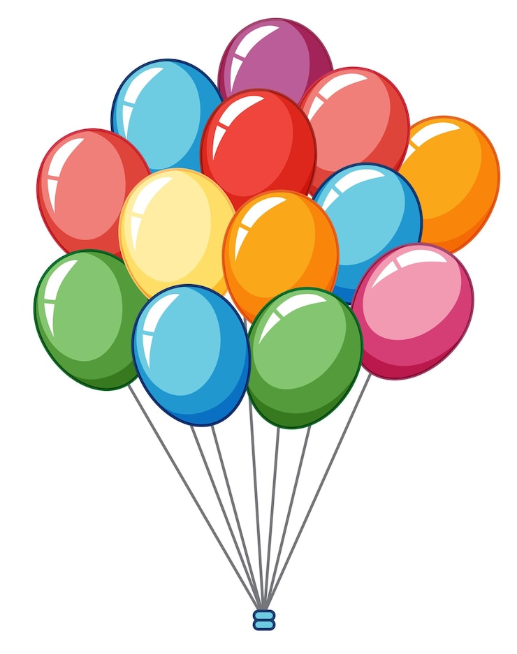Vettore gratuito palloncini colorati su sfondo bianco
