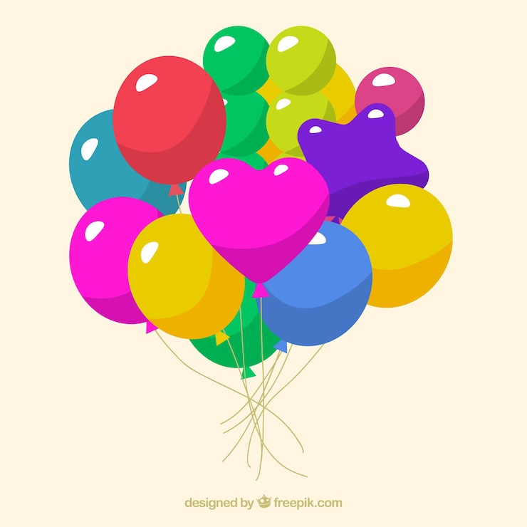 Vettore gratuito palloncini decorativi carini e colorati
