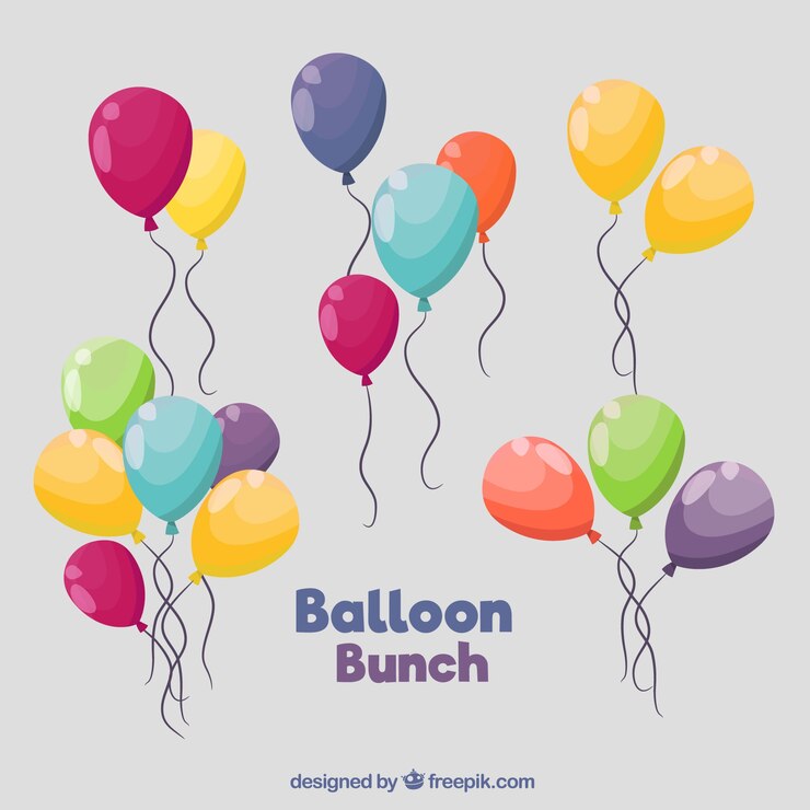 Vettore gratuito palloncini decorativi carini e colorati