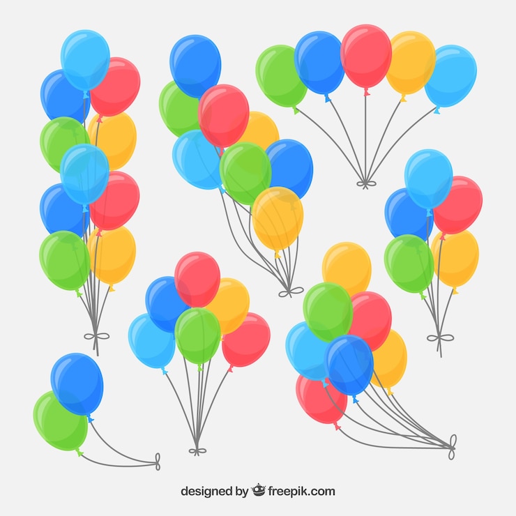 Vettore gratuito palloncini decorativi carini e colorati