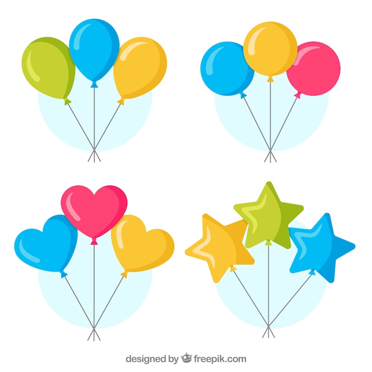 Vettore gratuito palloncini decorativi carini e colorati