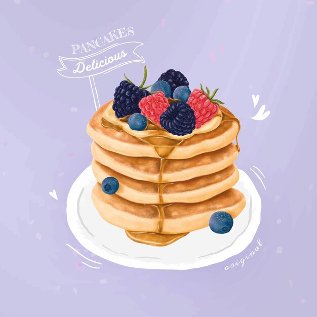 Pancake dolci disegnati a mano