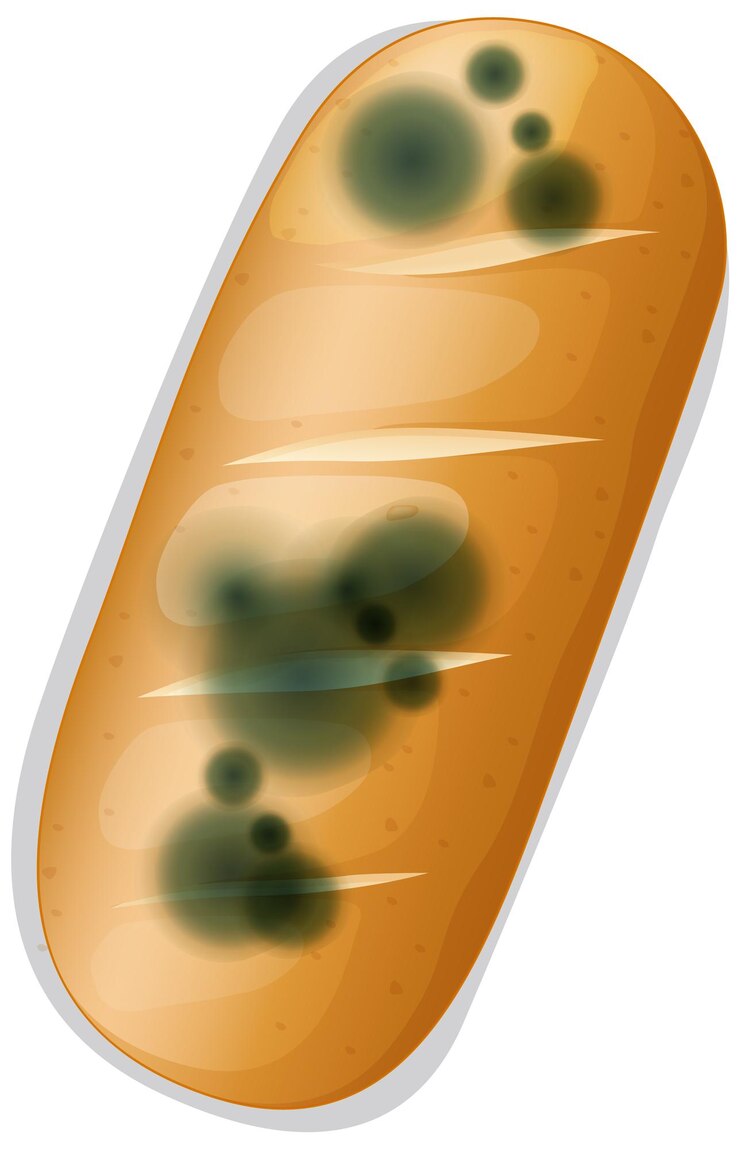 Vettore gratuito pane non commestibile con muffa