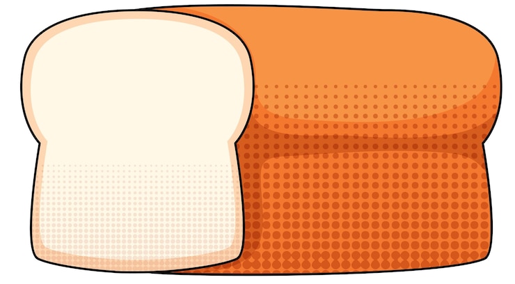 Vettore gratuito pane su sfondo bianco