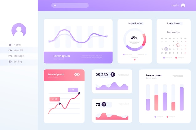 Pannello utente business dashboard