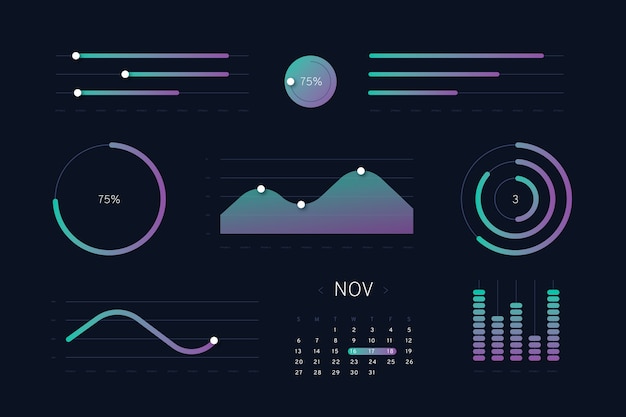 Pannello utente dashboard infografica