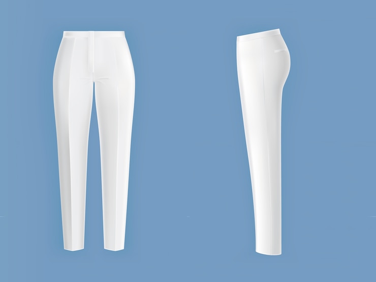 Vettore gratuito pantaloni da donna bianchi puliti lucidi