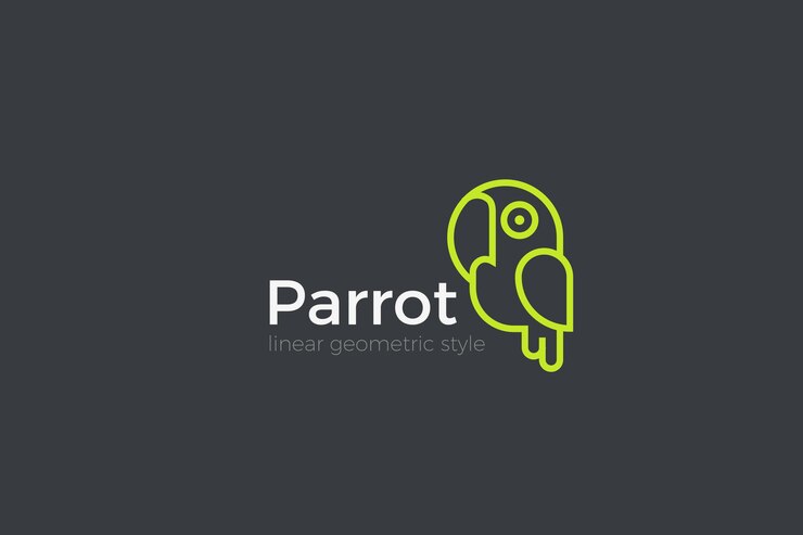 Vettore gratuito pappagallo home animali domestici logo disegno astratto.