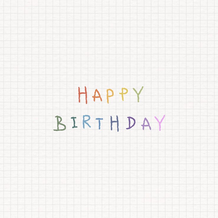 Vettore gratuito parola di buon compleanno colorato