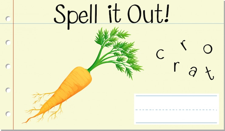 Vettore gratuito parola inglese carota