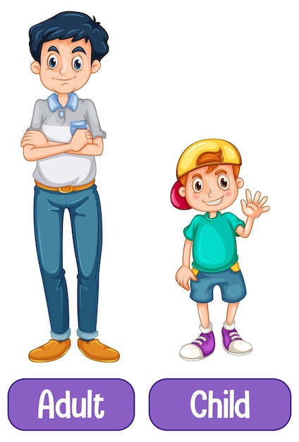 Parole opposte con adulto e bambino