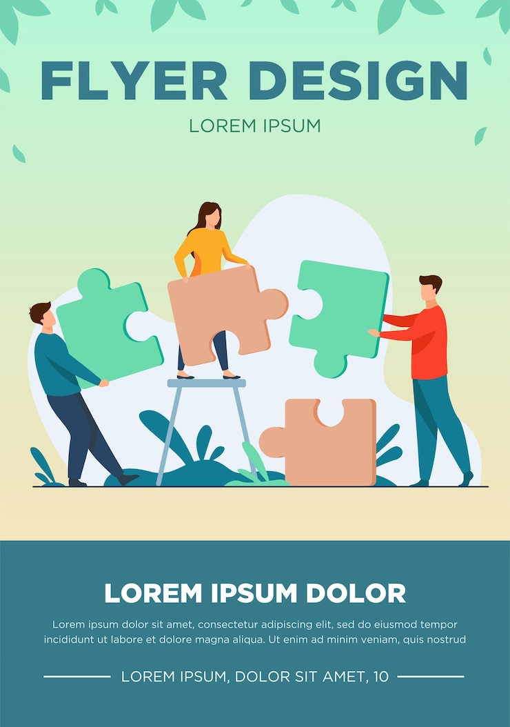 Vettore gratuito partner in possesso di grandi pezzi di un puzzle illustrazione piatta vettoriale. metafora di partnership, comunicazione e collaborazione di successo. il lavoro di squadra e il concetto di cooperazione commerciale.