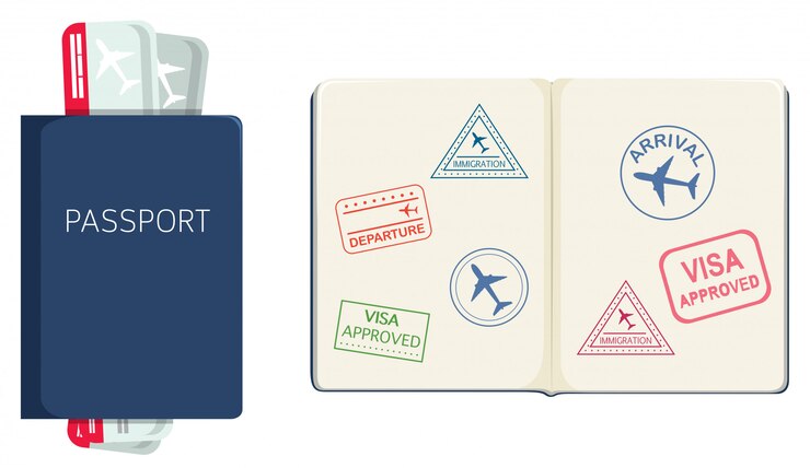 Vettore gratuito passaporto su sfondo bianco