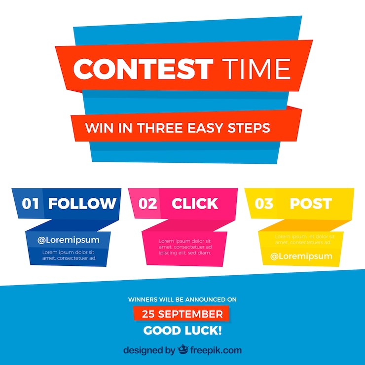Vettore gratuito passi di contest di social media