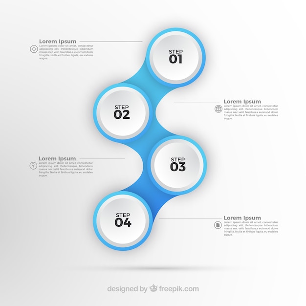 Passi di infografica in stile realistico