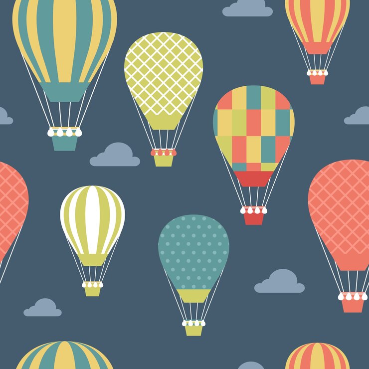 Vettore gratuito pattern con mongolfiere colorate