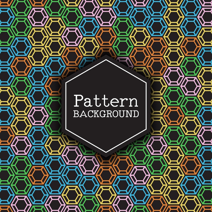 Vettore gratuito pattern di sfondo con un disegno esagonale
