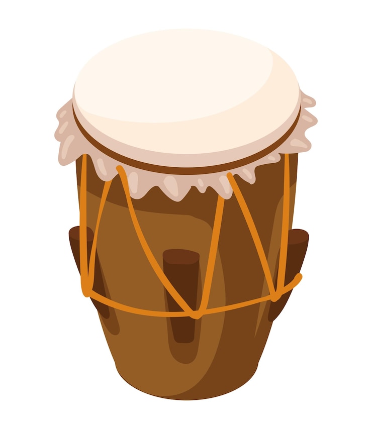 Vettore gratuito percussioni di tamburi colombiani disegno isolato