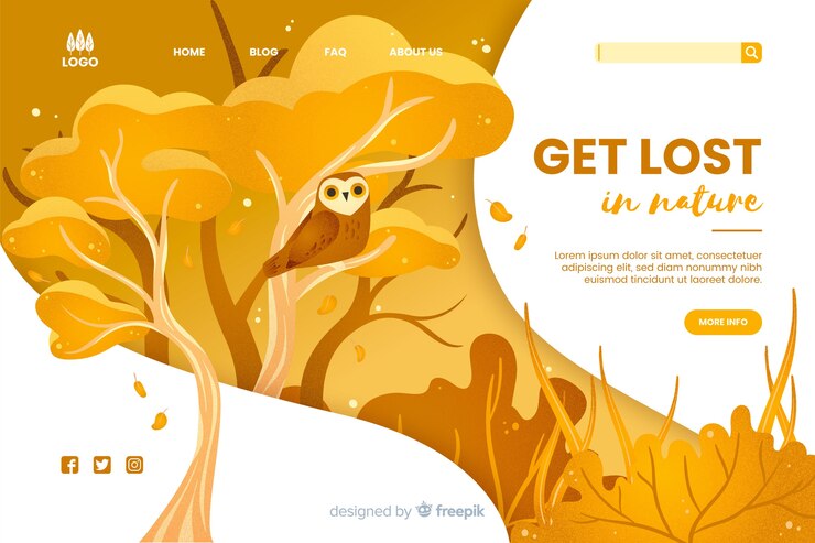 Vettore gratuito perditi nella natura modello web