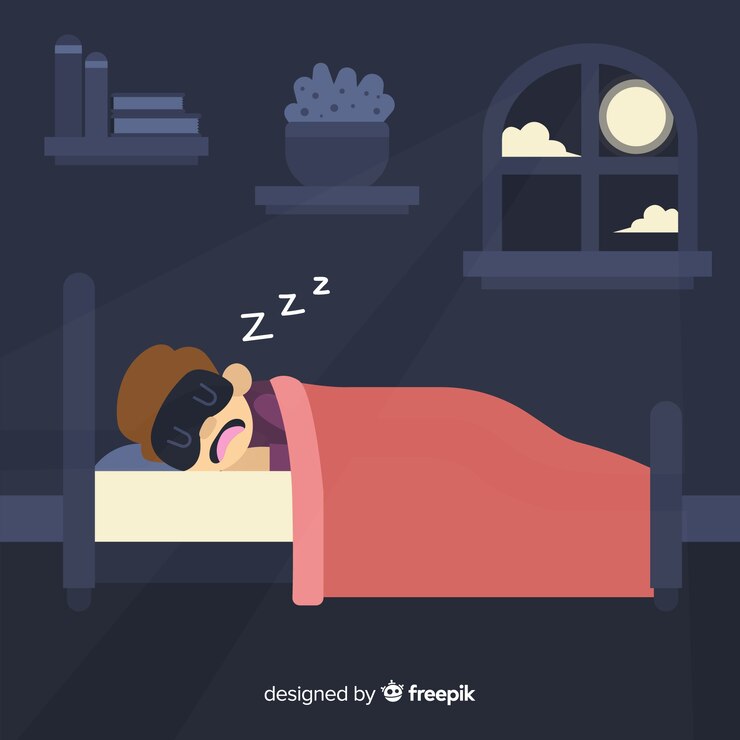 Vettore gratuito person sleeping in bed background